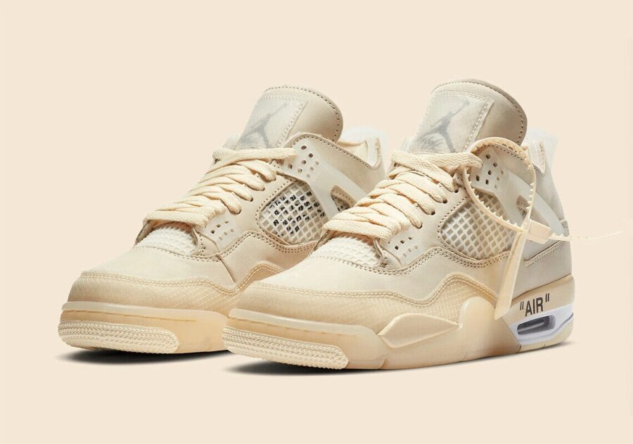 giày off white x air jordan 4 "sail" cv9388-100