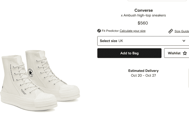 converse x ambush high-top sneaker
