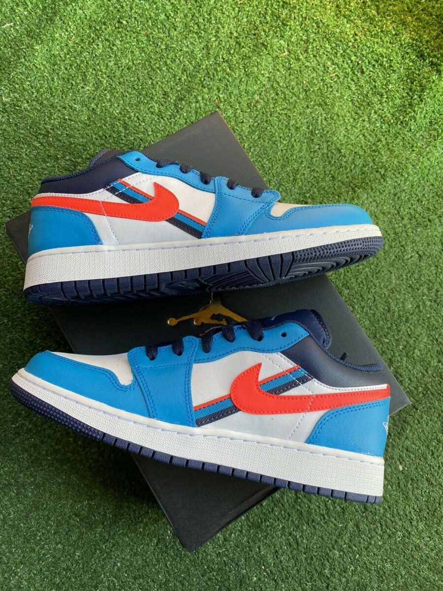 giày air jordan 1 low blue red cv4892-100