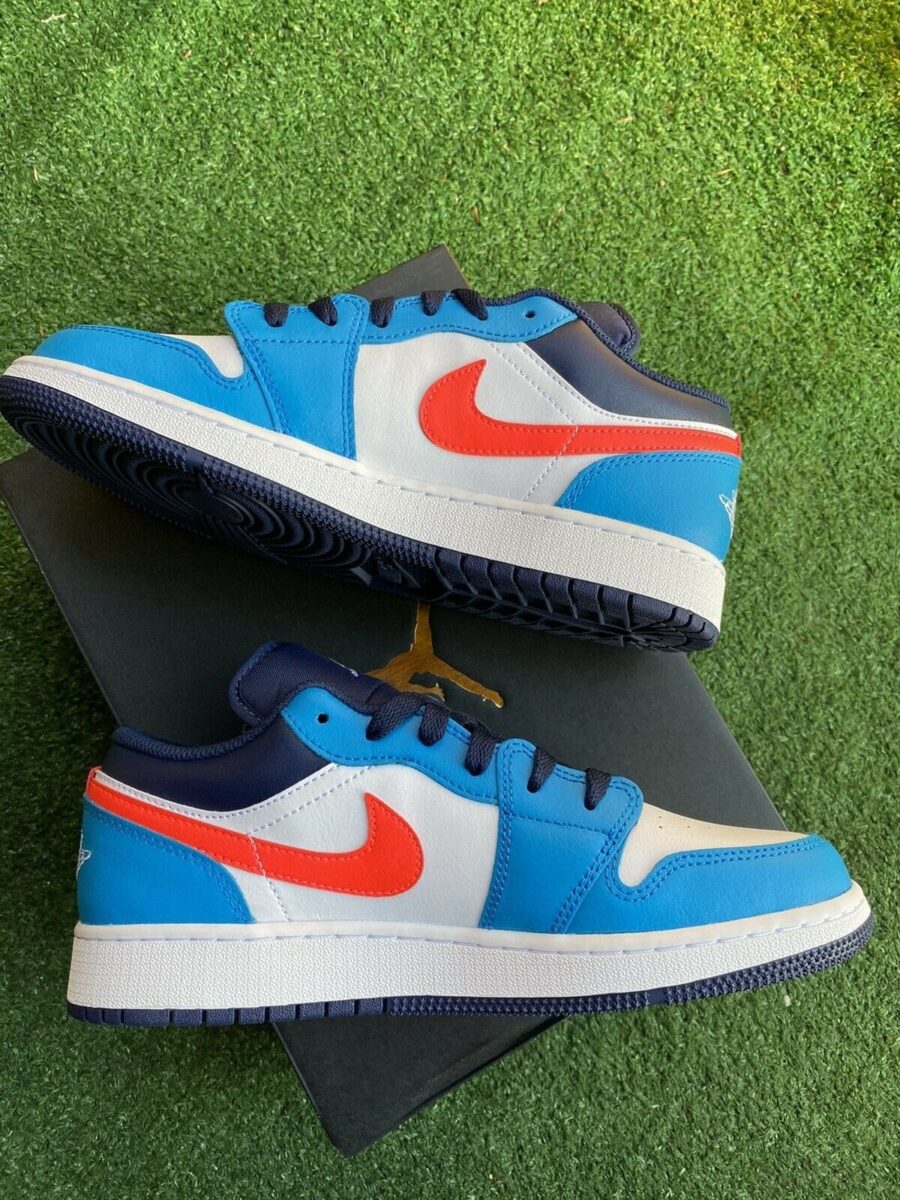giày air jordan 1 low blue red cv4892-100