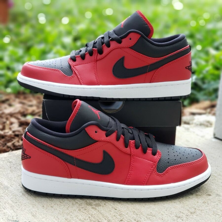 giày nam air jordan 1 low gym red black 553558-605