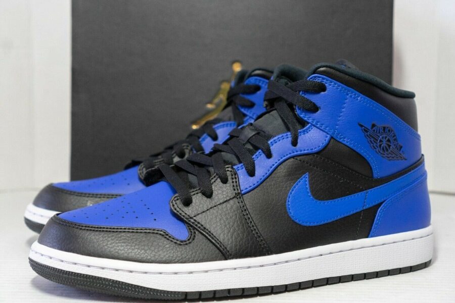 giày nam air jordan 1 mid 'hyper royal' 554724-077