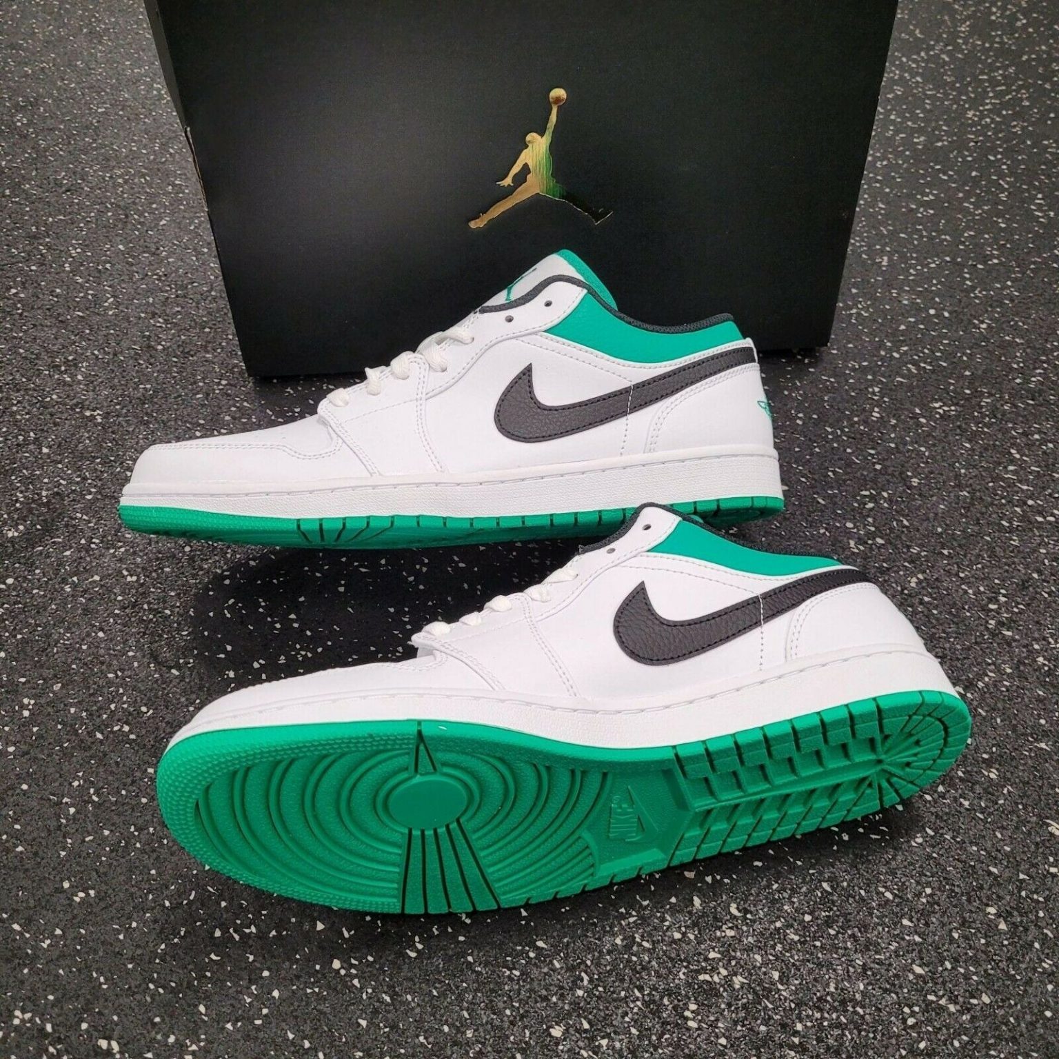 jordan 1 low white lucky green black