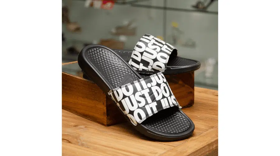 Nike slides just do it print best sale