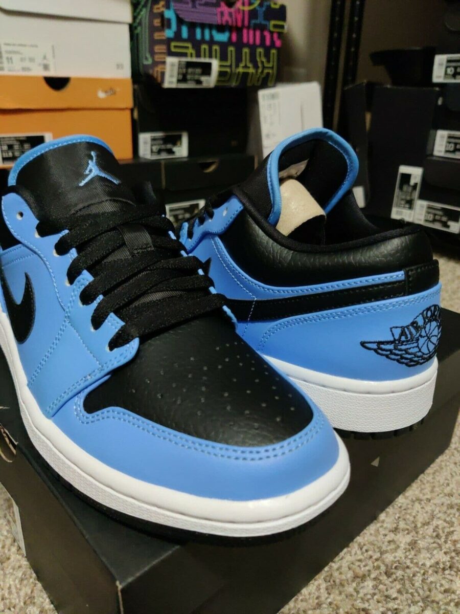 giày air jordan 1 low 'university blue black' (gs) 553560-403