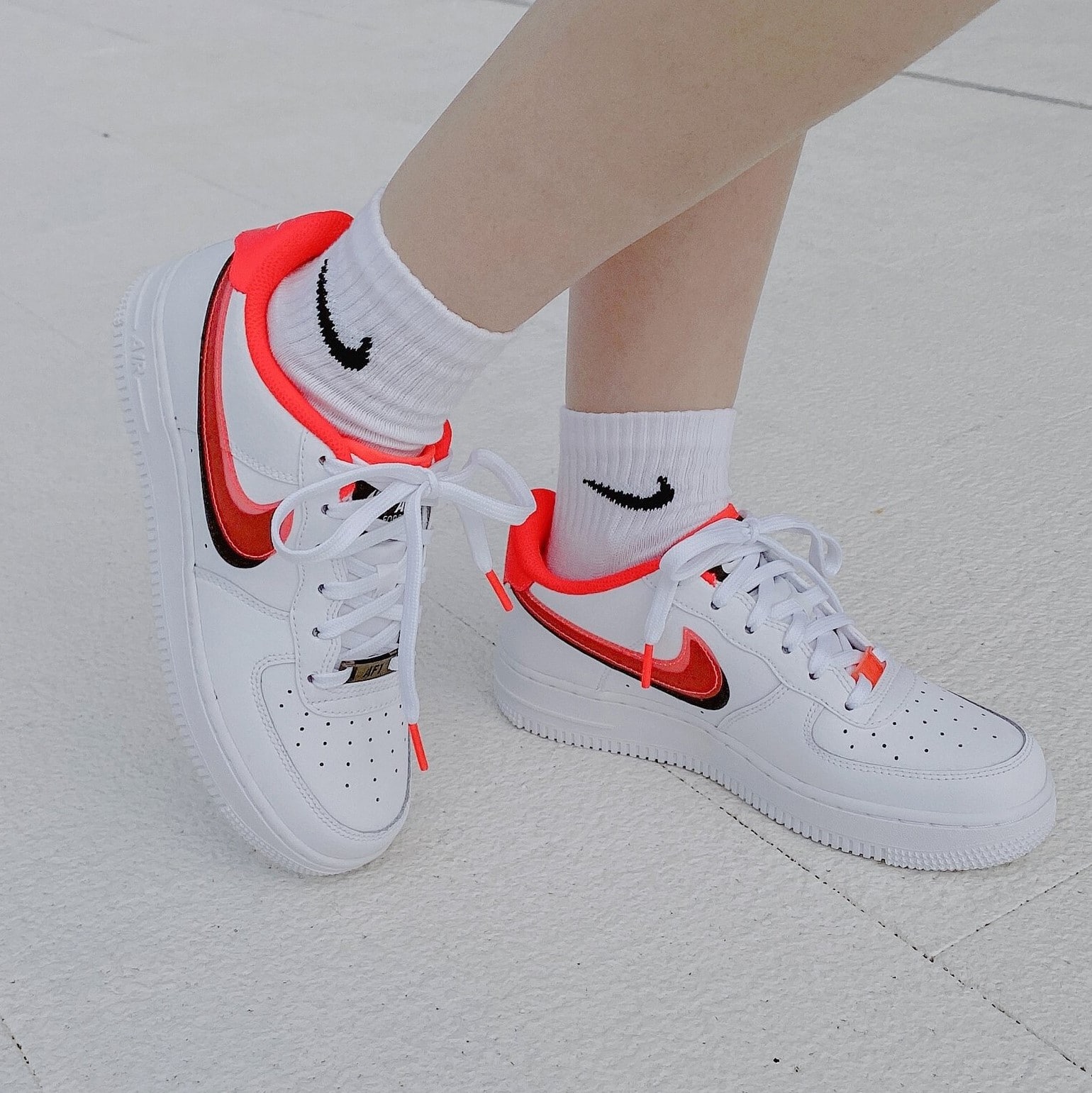 Nike Air Force 1 Low LV8 Double Swoosh Red Black (GS) - CW1574-101
