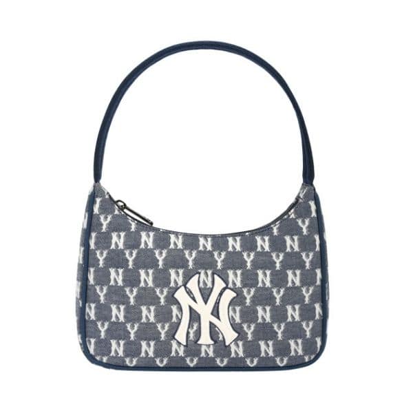 túi đeo chéo mlb monogram jacquard hobo bag new york yankees 'blue' 32bg33111-50n