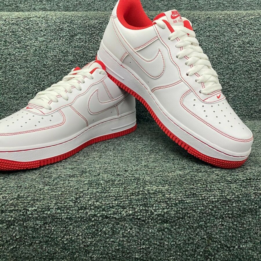 giày nam nike air force 1 '07 'contrast stitch - white university red' cv1724-100
