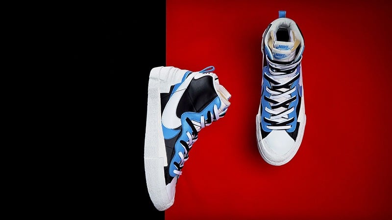 giày bóng rổ nike sacai x blazer mid 'black blue' bv0072-001