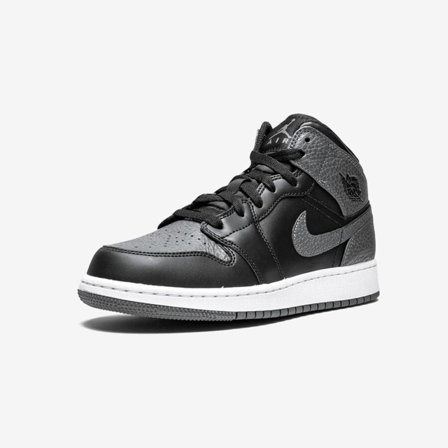 giày nữ air jordan 1 retro mid 'black dark grey' (gs) 554725-041