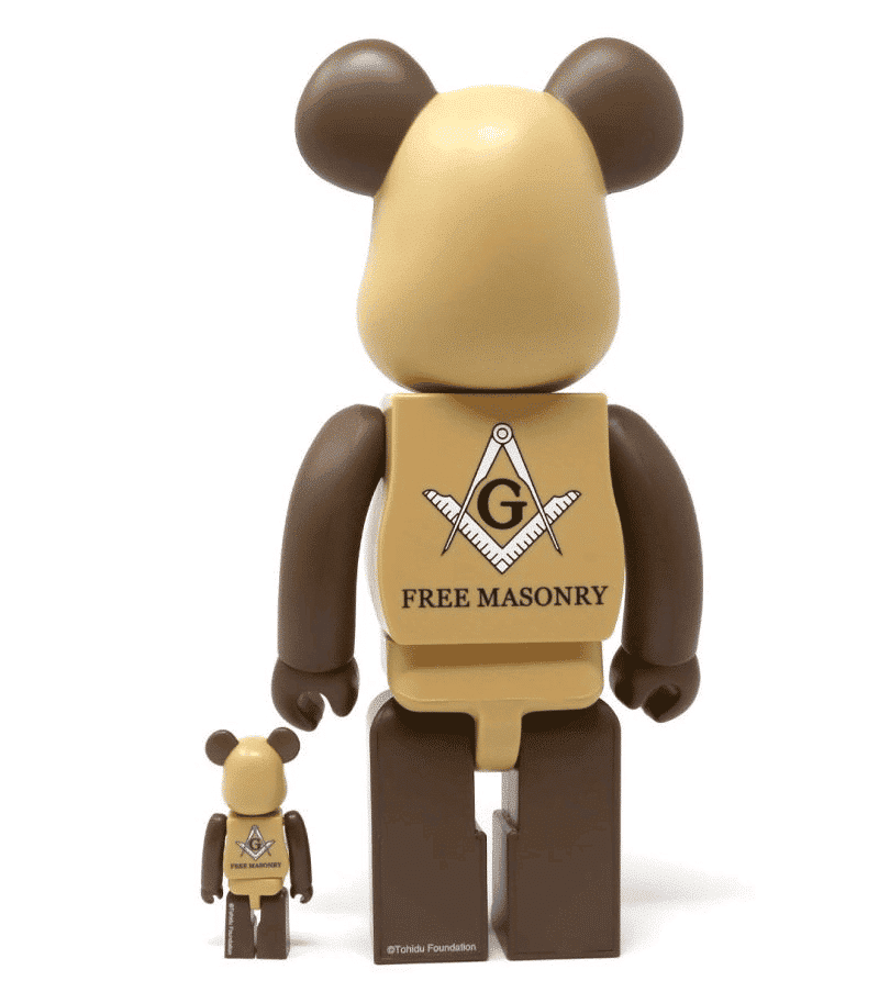 bearbrick freemasonry 100% & 400% set brown