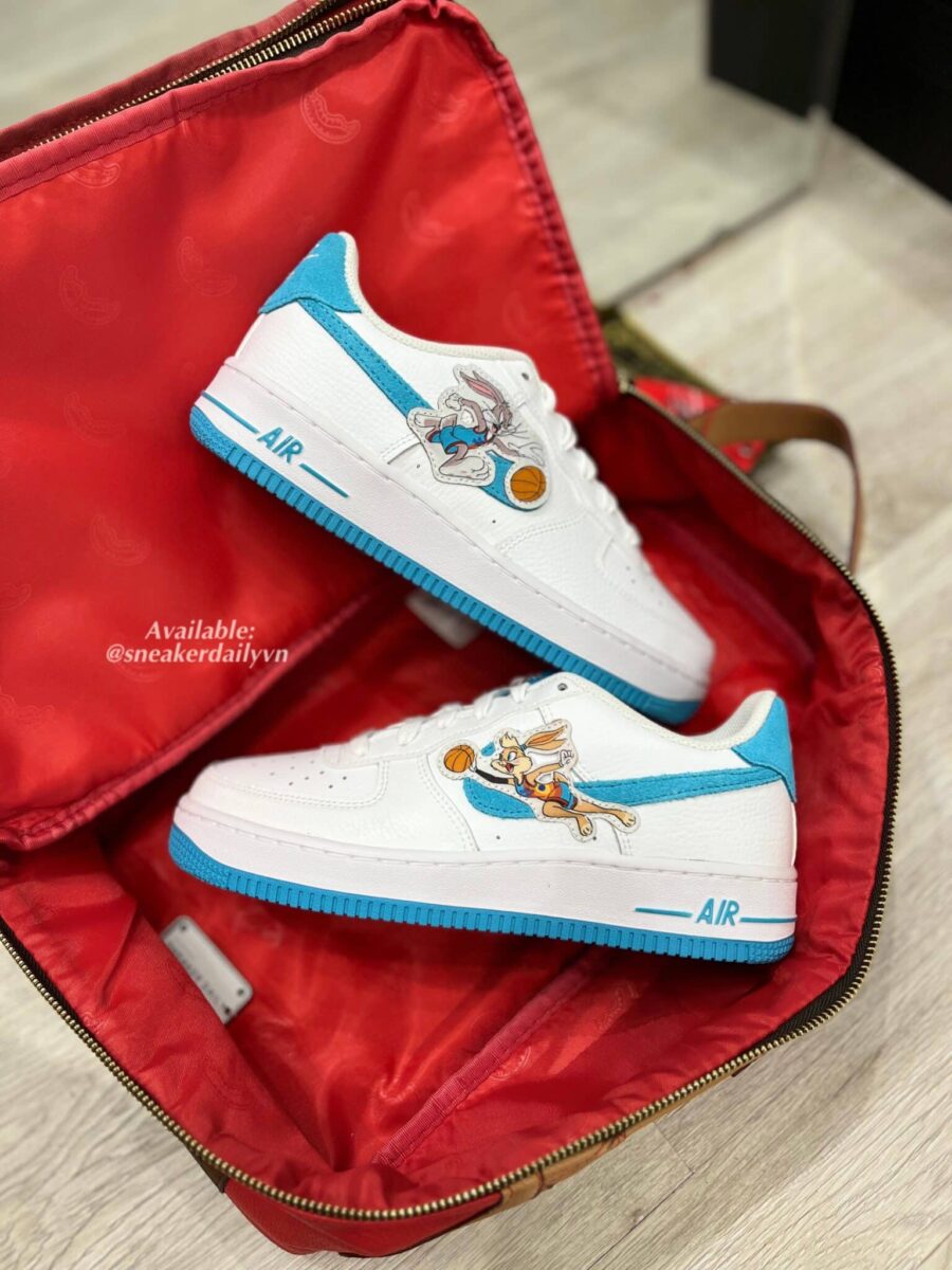 giày 'space jam' x nike air force 1 '07 'hare' (gs) dm3353-100