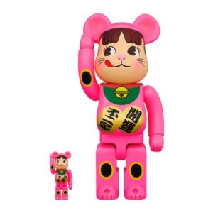 bearbrick-maneki-neko-peko-chan-flurescent-pink-100-400-set-bb-mnpfp