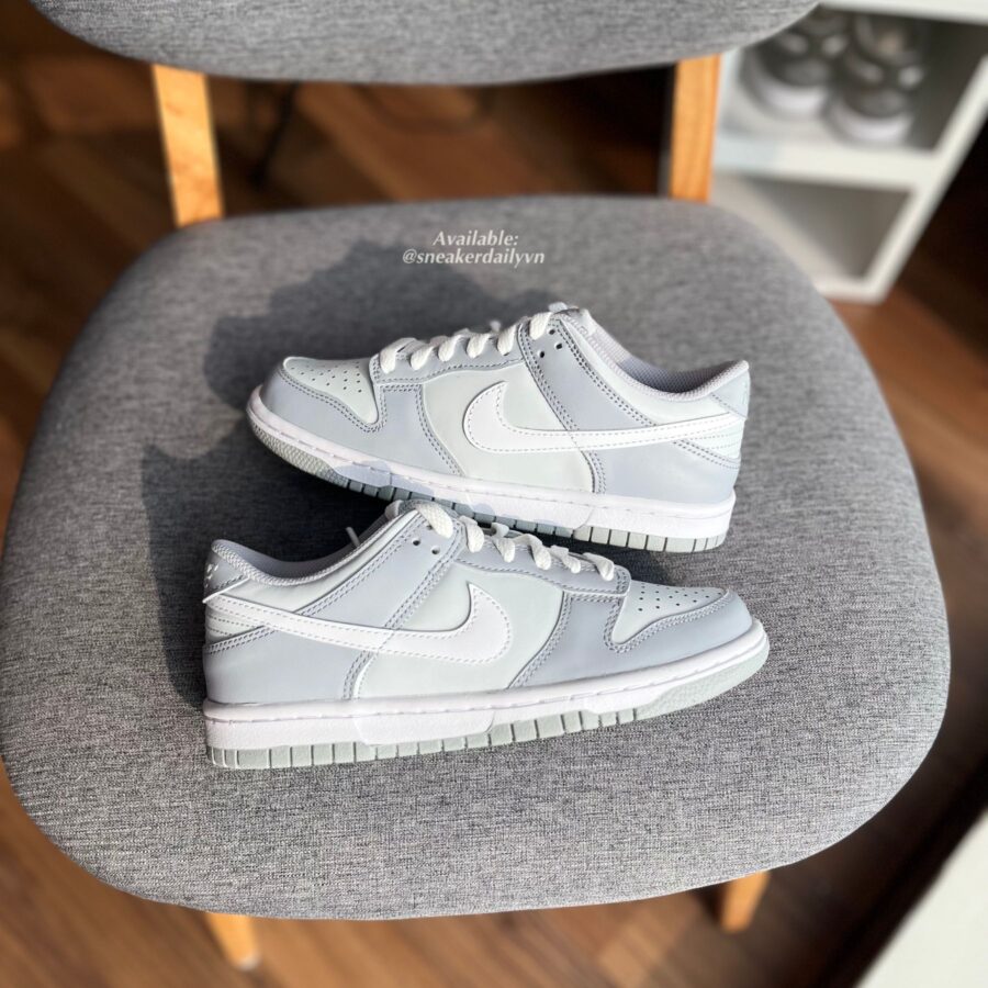 giày nike dunk low 'pure platinum' (gs) dh9765-001