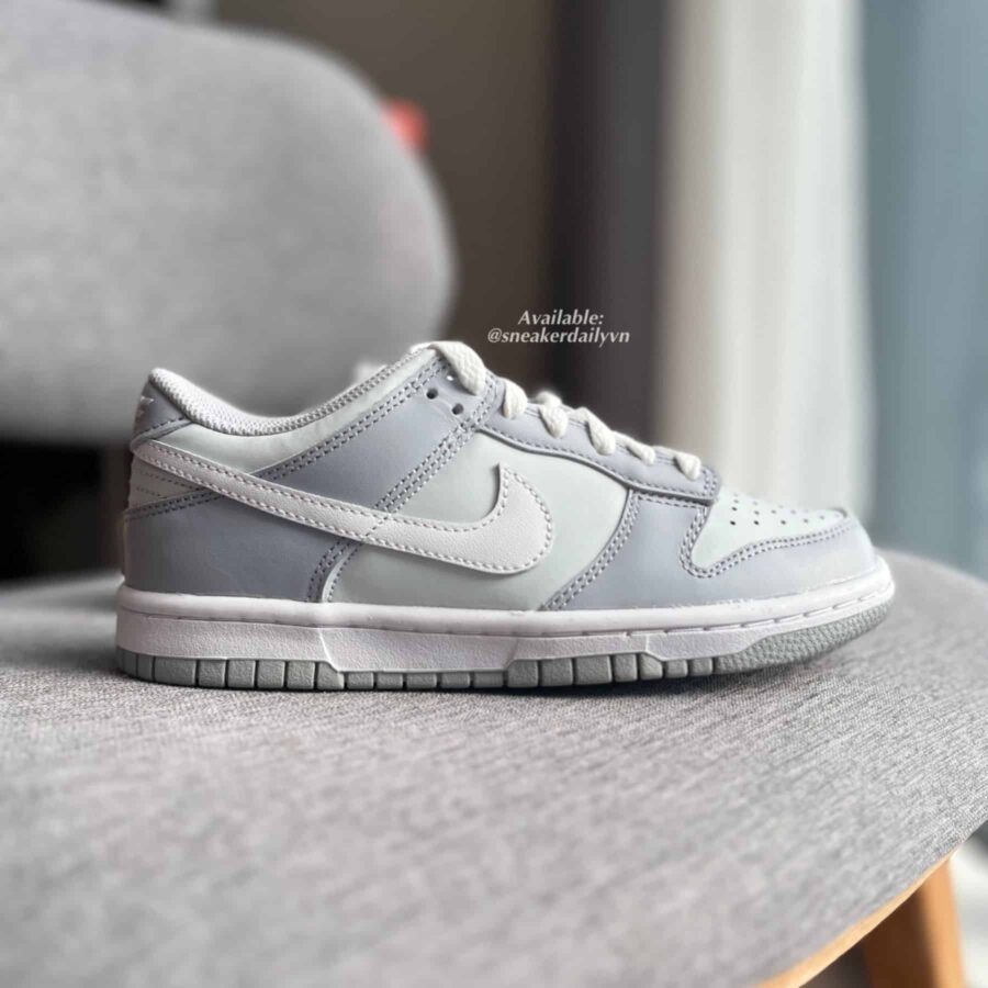 giày nike dunk low 'pure platinum' (gs) dh9765-001