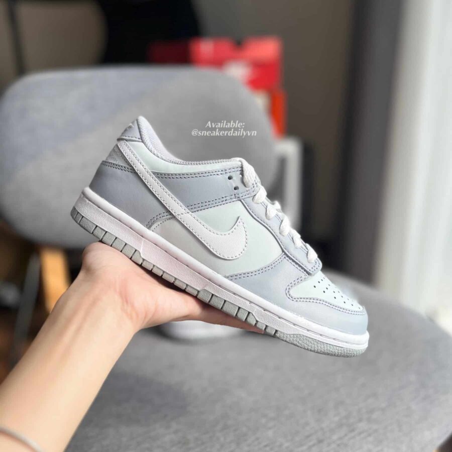 giày nike dunk low 'pure platinum' (gs) dh9765-001