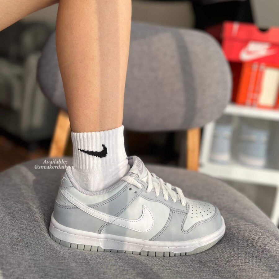 giày nike dunk low 'pure platinum' (gs) dh9765-001