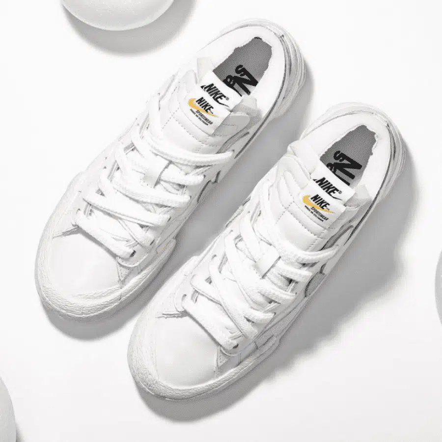 Giày Sacai x Nike Blazer Low 'White Patent Leather' DM6443-100