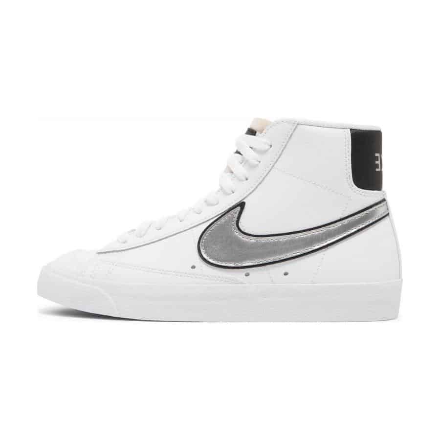 giày nike blazer mid ’77 essential ‘white metallic silver’ dh0070-100