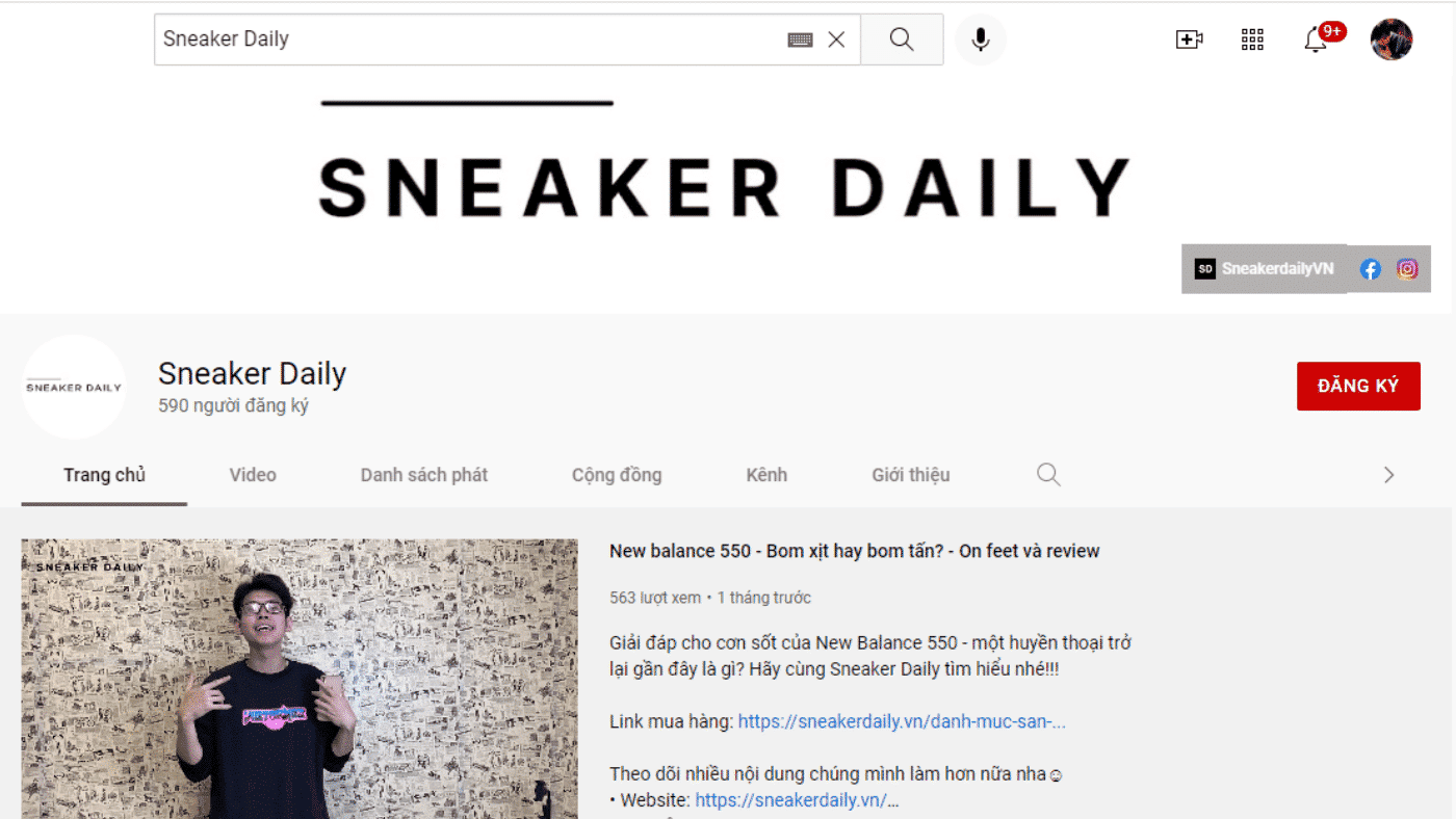 freeship cho mọi đơn hàng khi follow kênh youtube của sneaker daily!