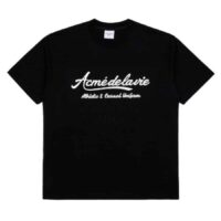 áo thun adlv gel printing logo short sleeve t-shirt black