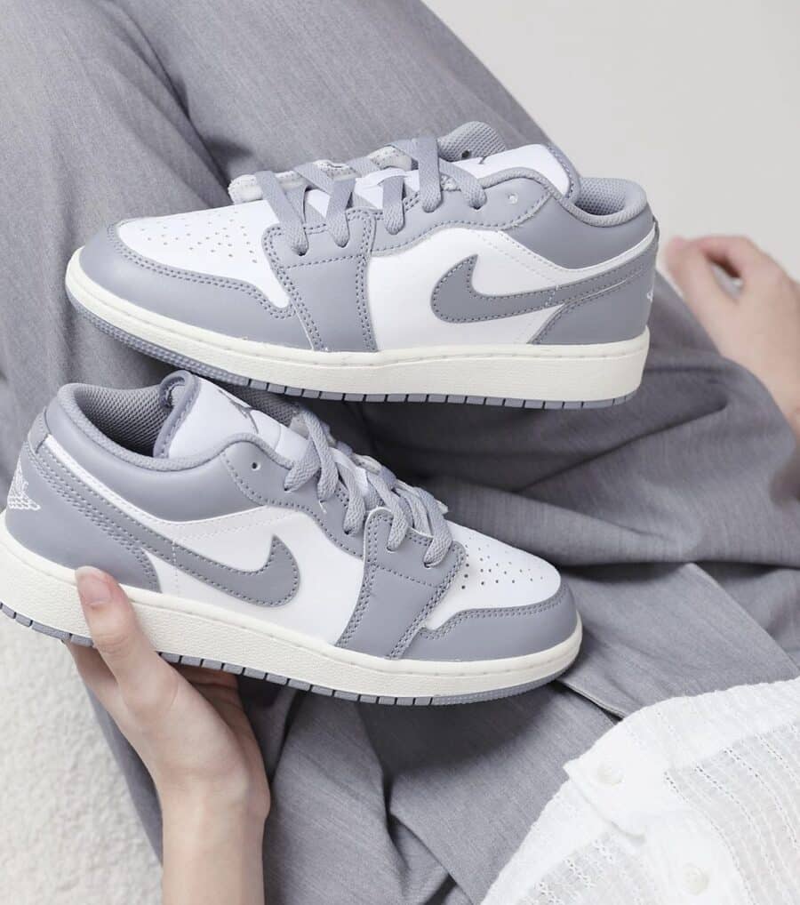 giày nike air jordan 1 low 'vintage grey' (gs )553560-053