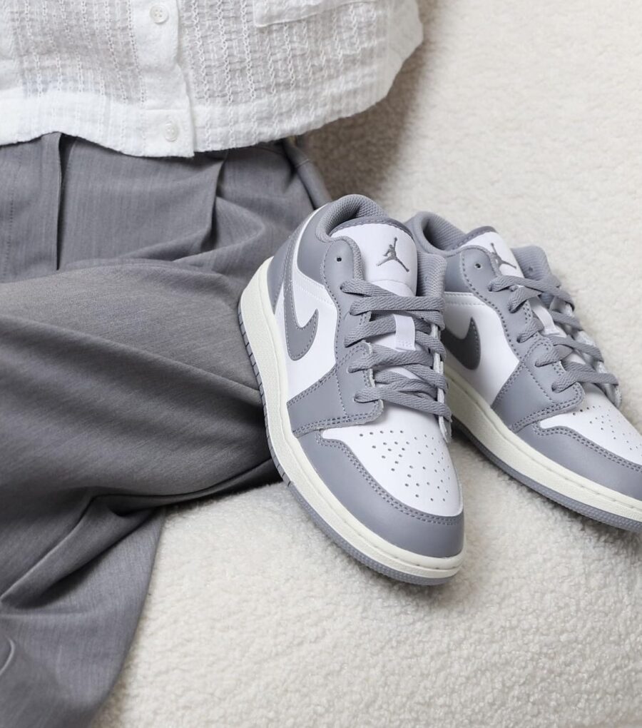 giày nike air jordan 1 low 'vintage grey' (gs )553560-053