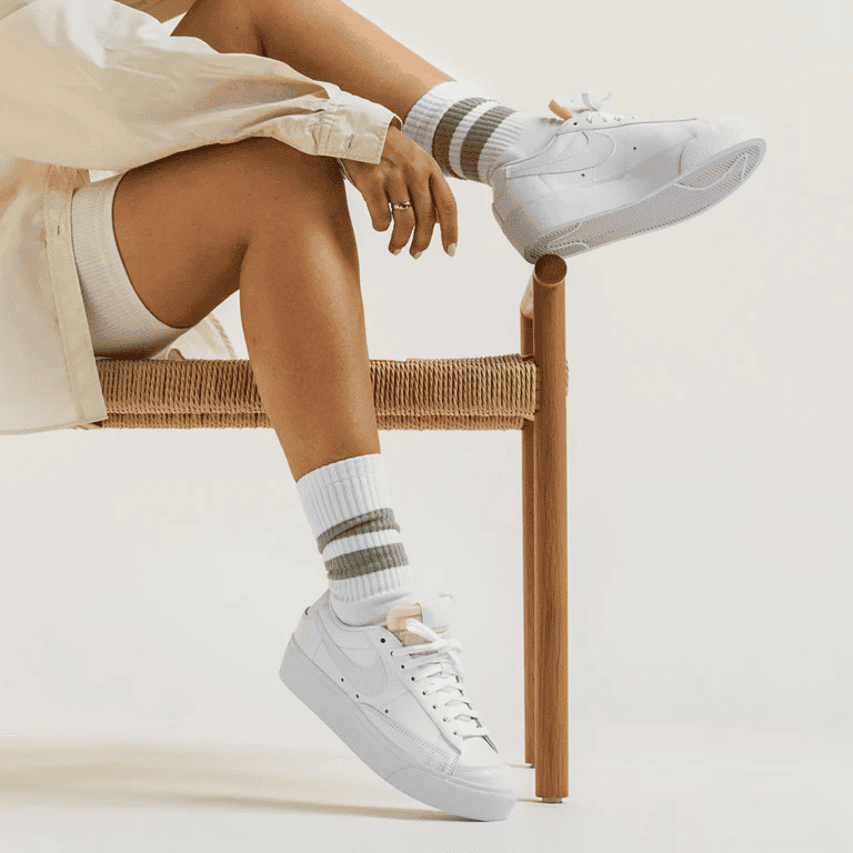 giày nike blazer low platform white dj0292-100