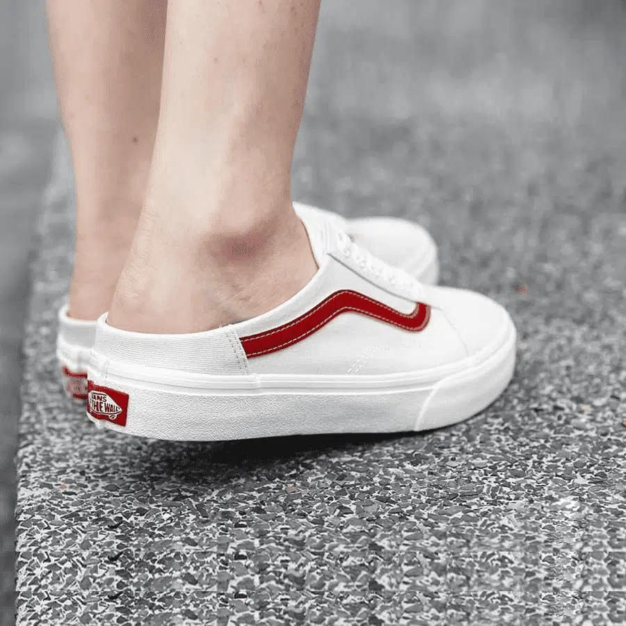 Vans old skool mule white red new arrivals