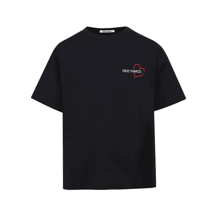 áo 13de marzo poker heart suit protuberate black t-shirt 13dm-phsp