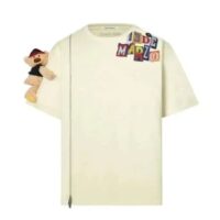 áo 13de marzo clipping logo bear zipper white alyssum t-shirt 13dm-clbz