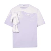 áo 13de marzo fake-2-piece plush bear baby lavender t-shirt 13dm-fppbbl