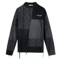 áo 13de marzo patchwork tassels black sweater 13dm-ptbs