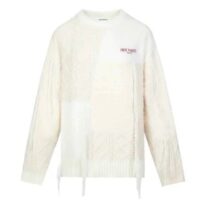 áo 13de marzo patchwork tassels white sweater 13dm-ptws
