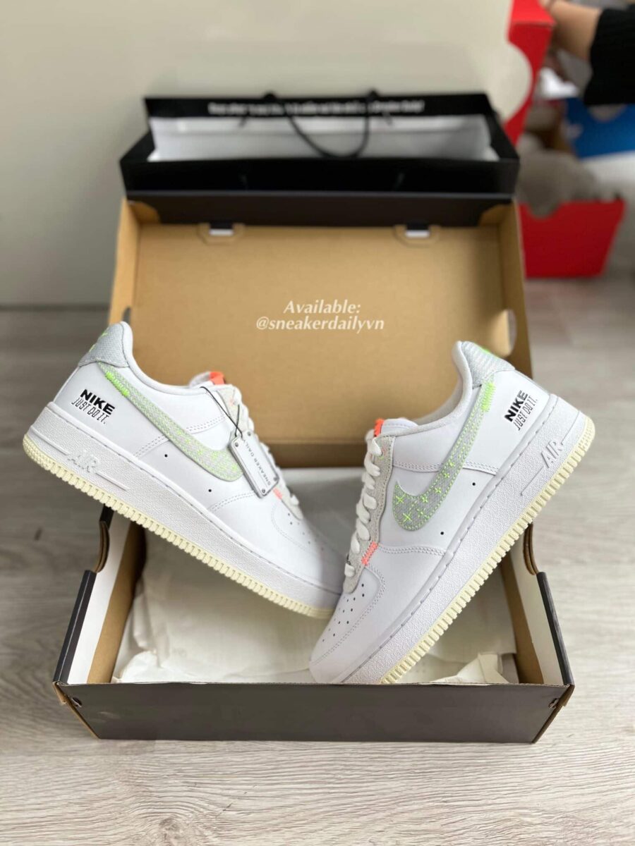 giày nike air force 1 '07 lv8 'just stitch it - white coconut milk' fb1853-111