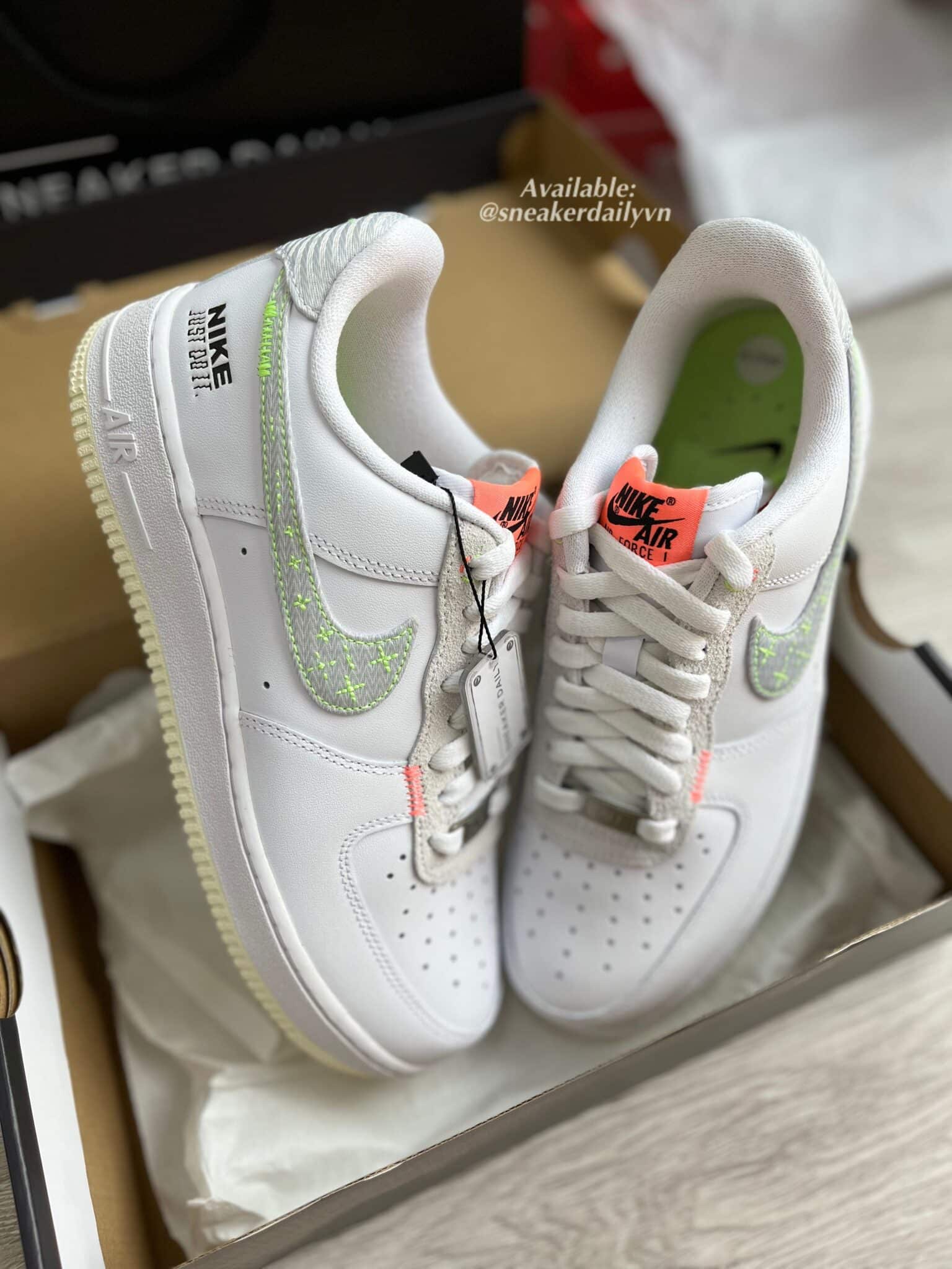 Nike Air Force 1 Low White/Neon Stitch FB1853-111