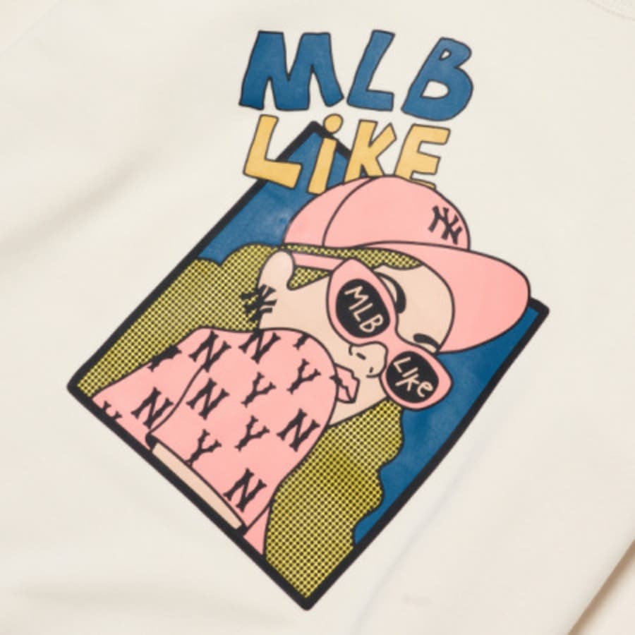 MLB  Áo sweatshirt tay dài phom suông Like Cartoon Overfit