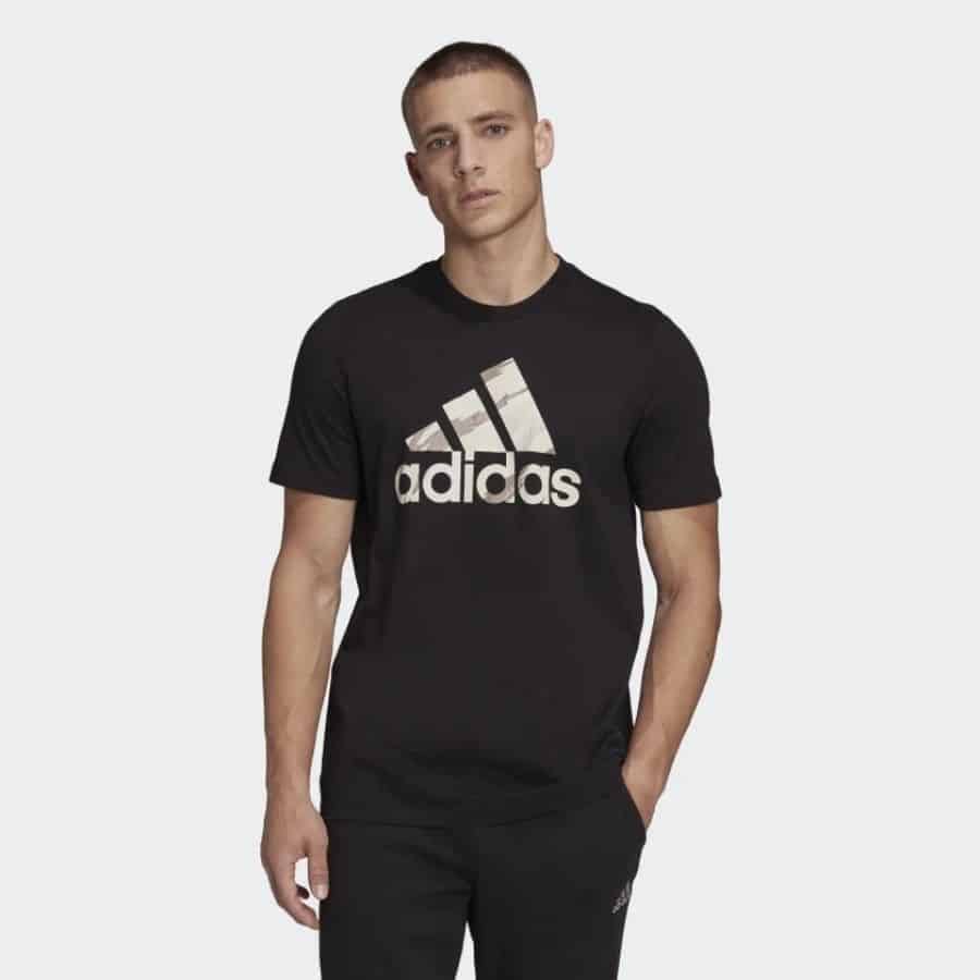 áo thun adidas essentials single jersey camo print tee 'black' he1876