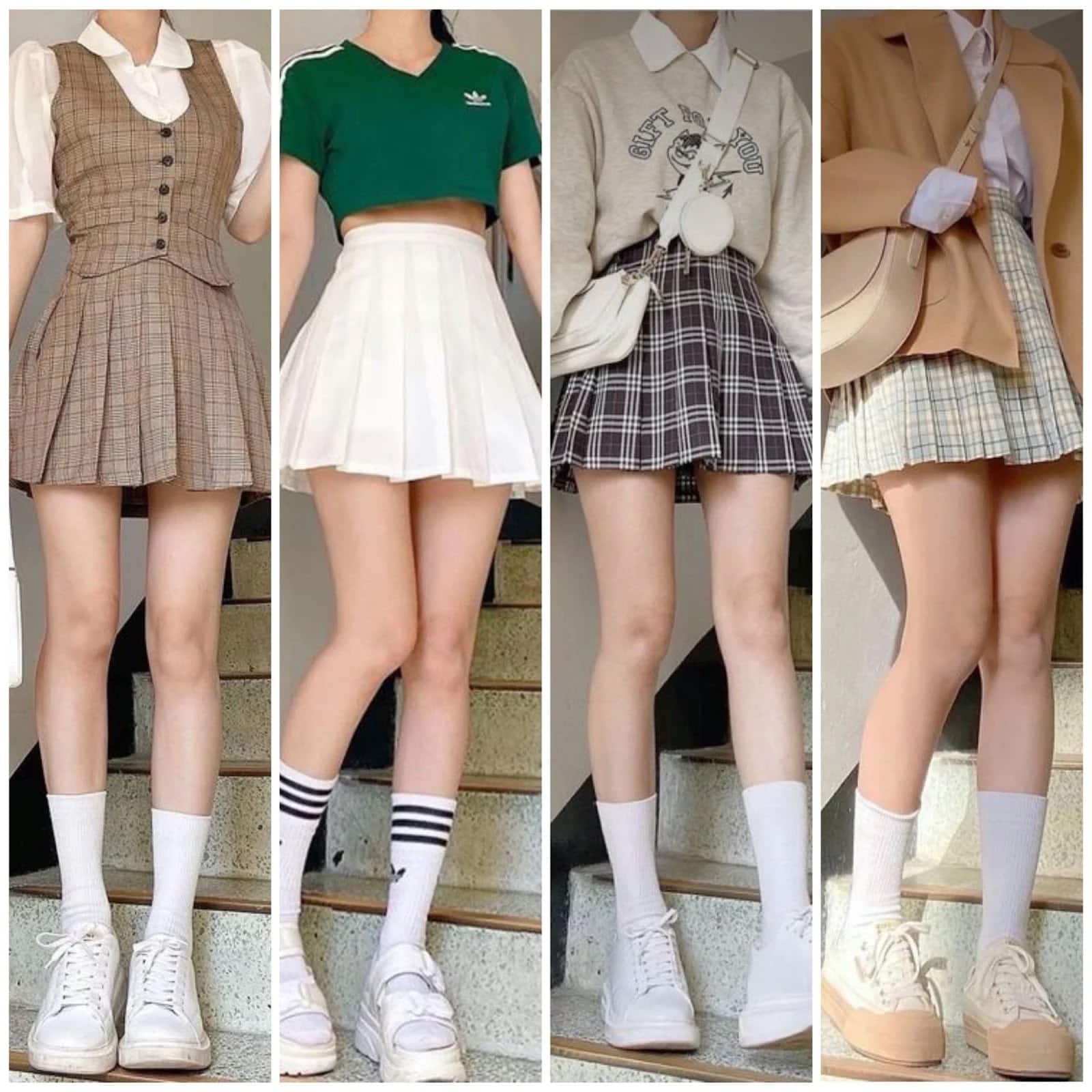 tổng hợp 12 cách phối đồ với chân váy ngắn mùa đông cho nữ
