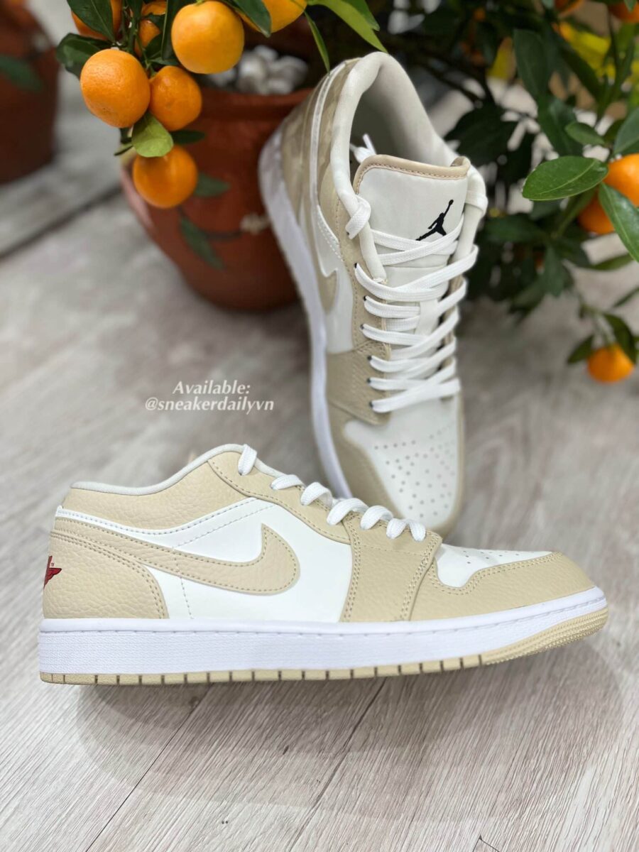 giày air jordan 1 low se 'sail rattan' fb7168-121