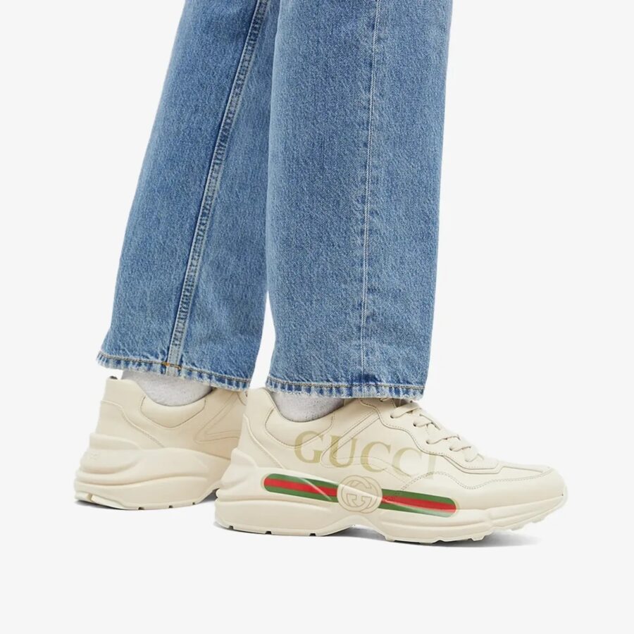 giày gucci rhython leather sneaker 'logo' 500877 drw00 9522