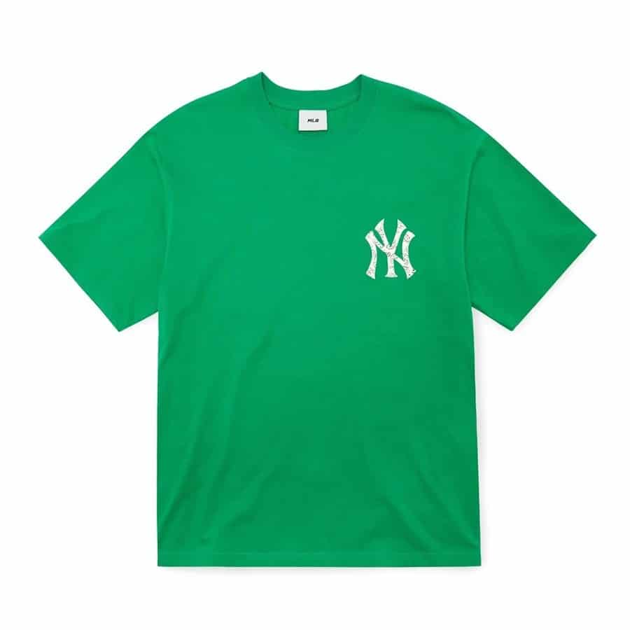 áo thun mlb paisley megalogo "new york yankees" green 3ats53023-50gns