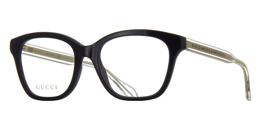 kính gucci crystal black cat eye frames gg0566o-001