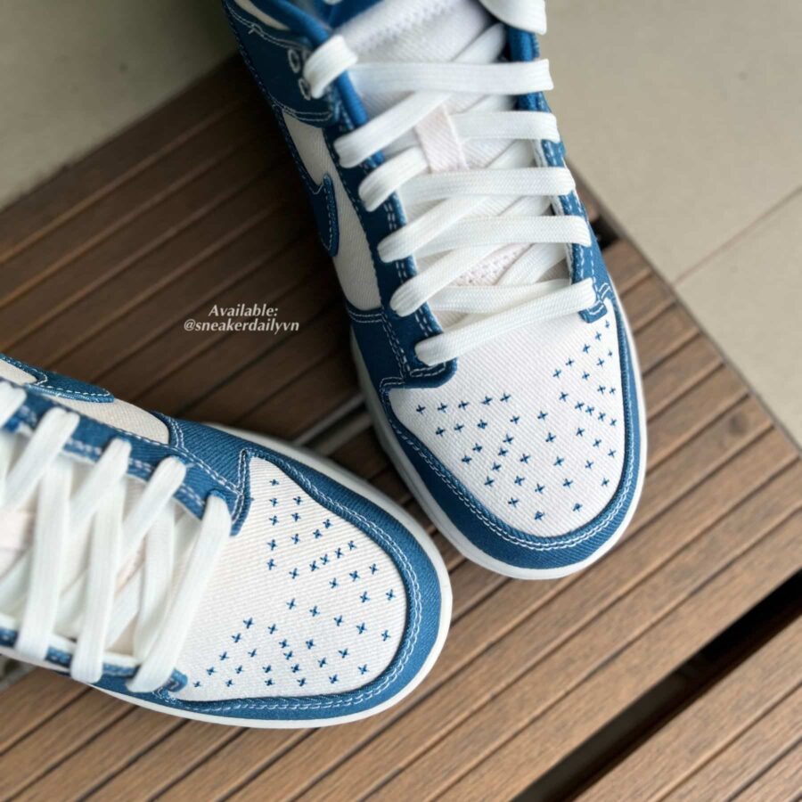 giày nike dunk low industrial blue 'sashiko' dv0834-101
