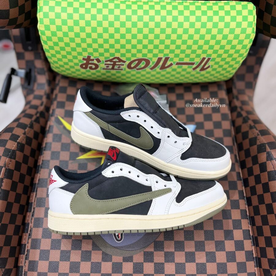 giày nike travis scott x air jordan 1 low og “olive” dz4137-106