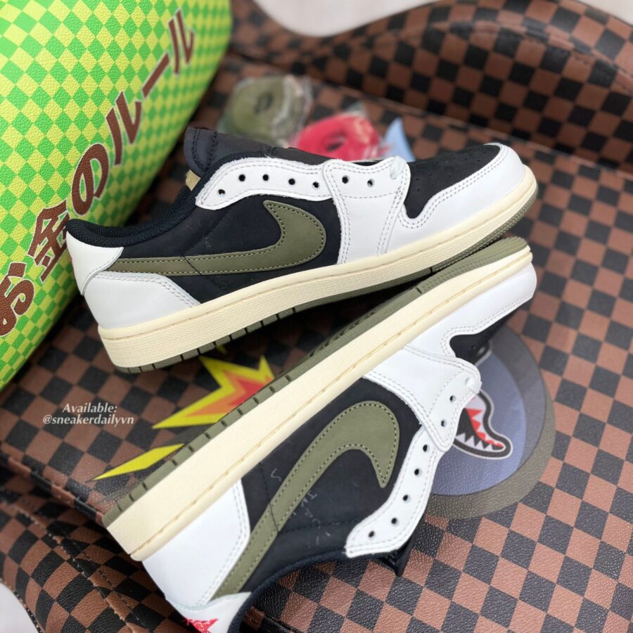 giày nike travis scott x air jordan 1 low og “olive” dz4137-106