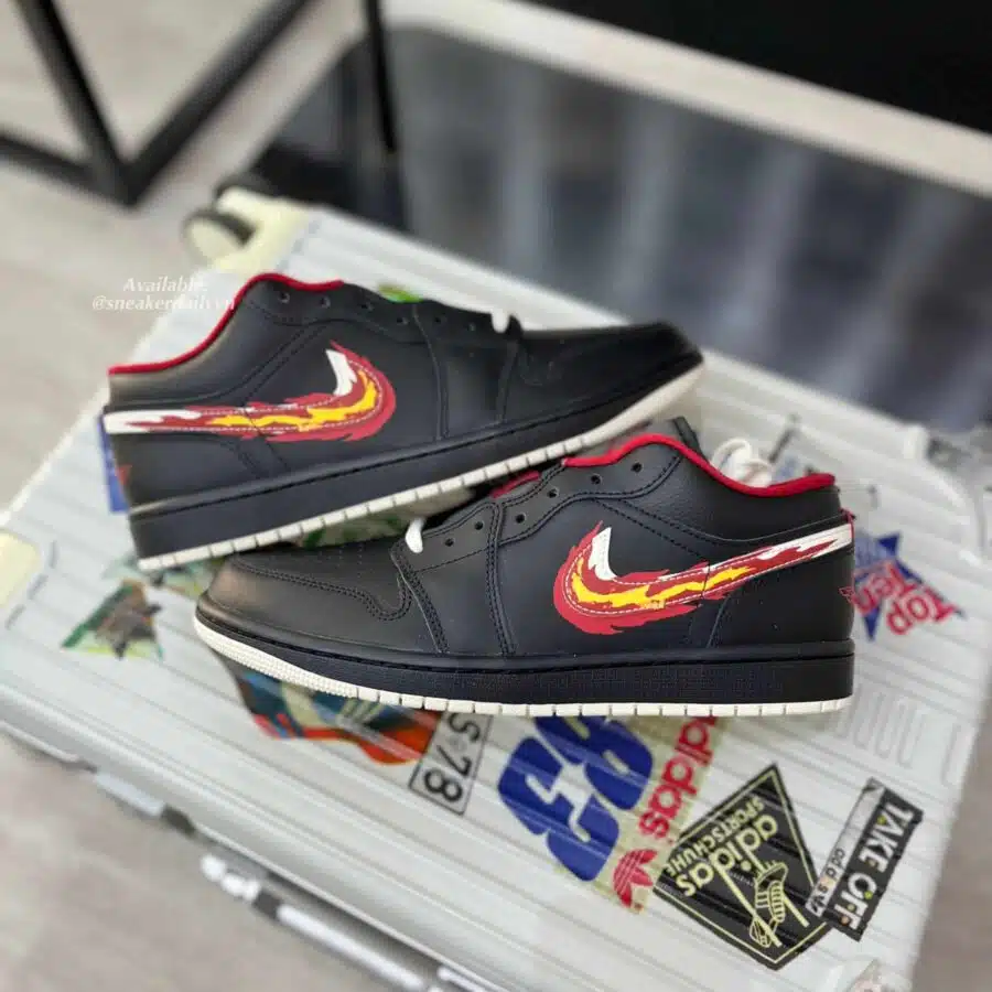 giày nike air jordan 1 low se 'just skate black' fj7073-010
