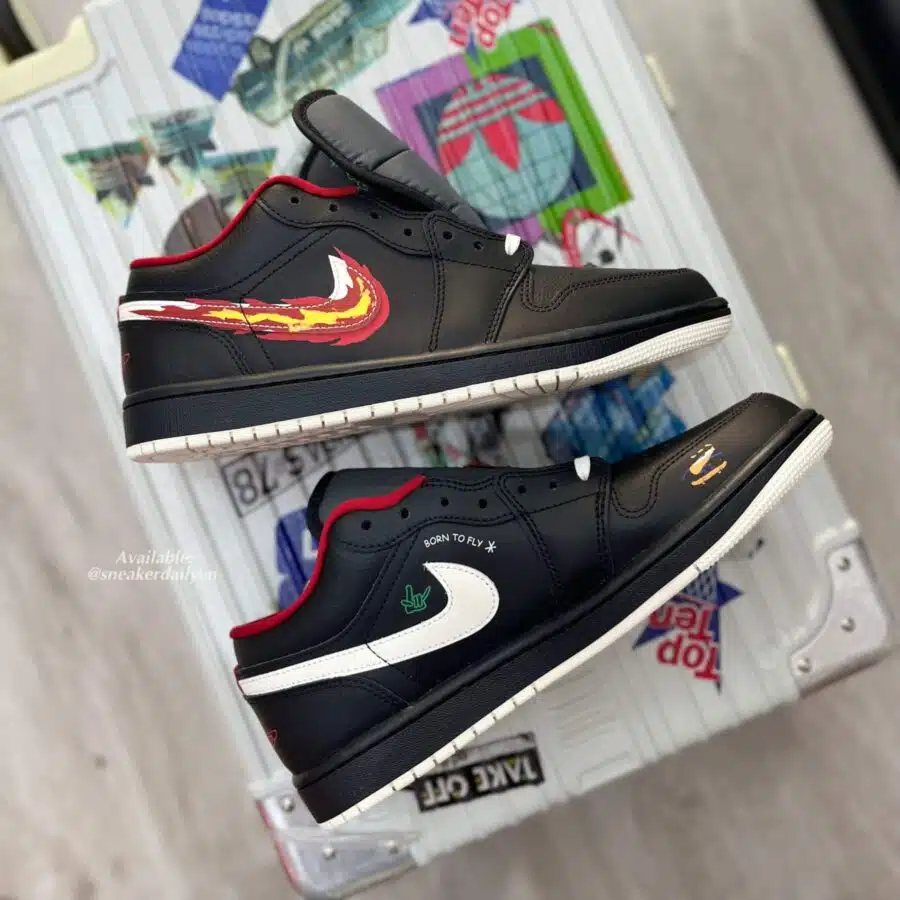 giày nike air jordan 1 low se 'just skate black' fj7073-010