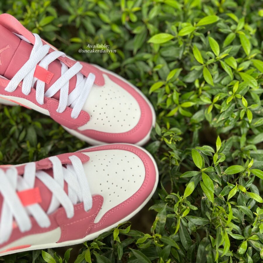 giày jordan 1 low 'pale raspberry' (gs) 553560-616