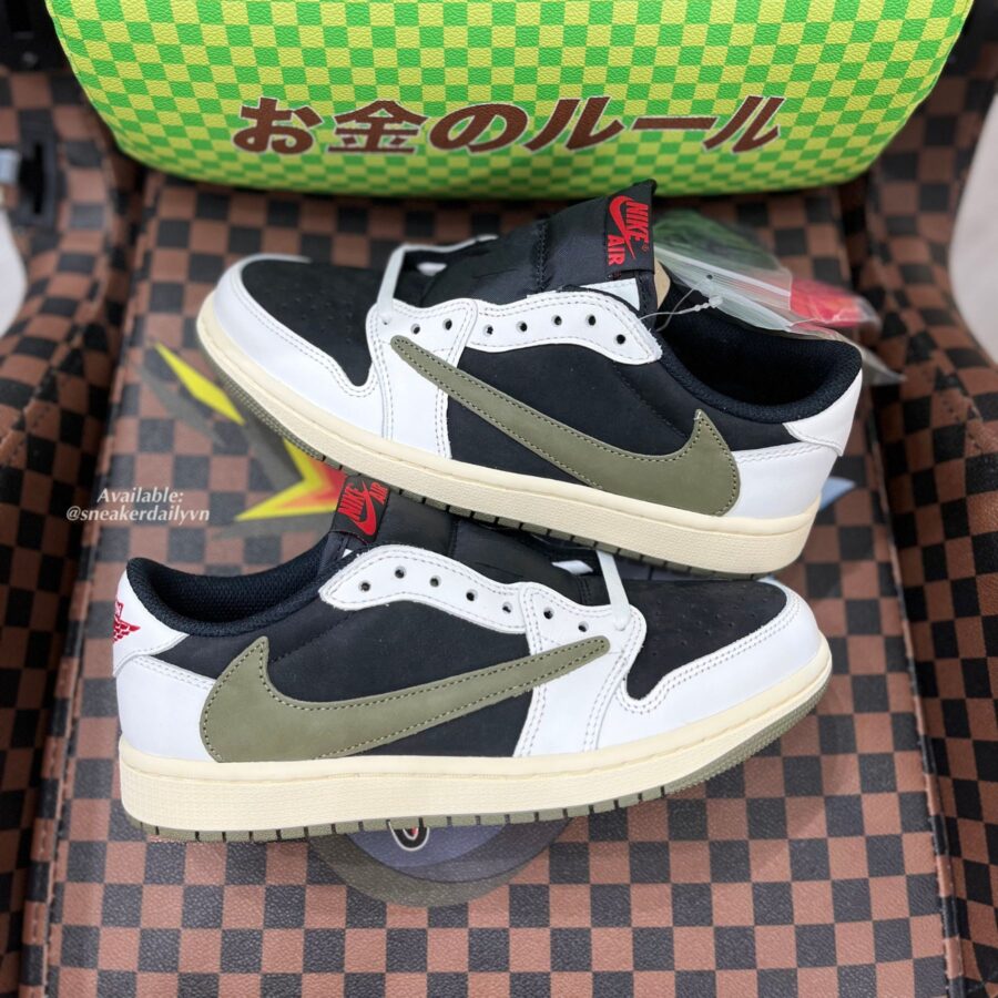 giày nike travis scott x air jordan 1 low og “olive” dz4137-106